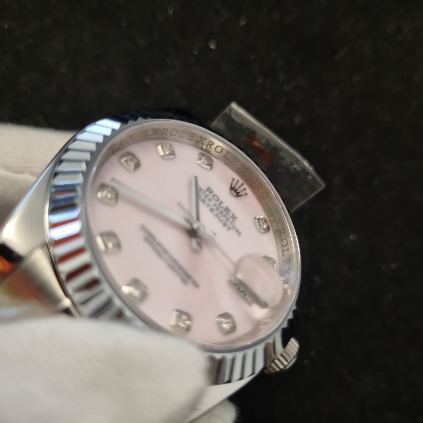 montre femme silver pink