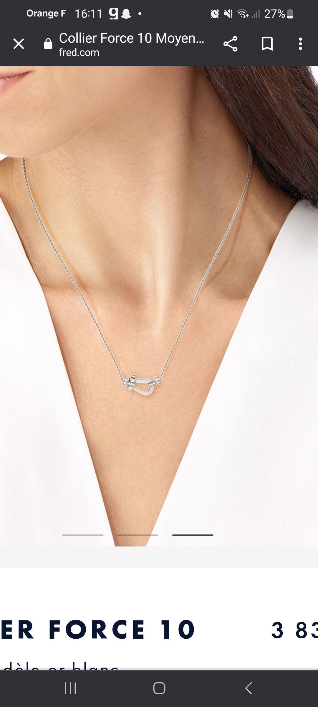 collier moyen semi pavé f