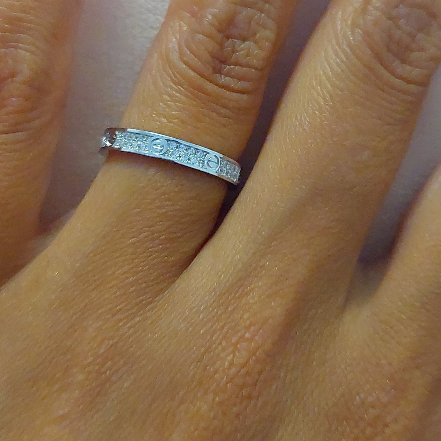 Bague love strass fin