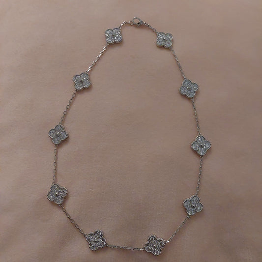 Collier vca full strass argent