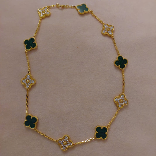 Collier vca vert strass