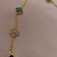 Collier vca vert strass