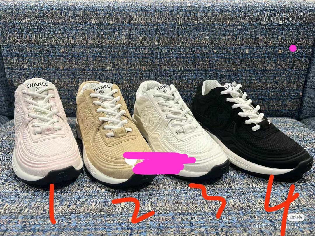 Sneaker cc beige rose blanche noir