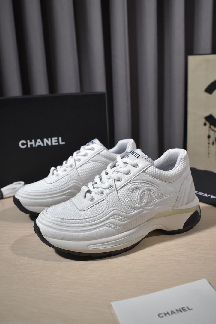 Sneaker cc beige rose blanche noir