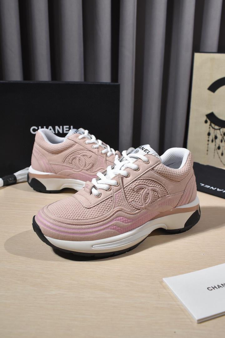 Sneaker cc beige rose blanche noir