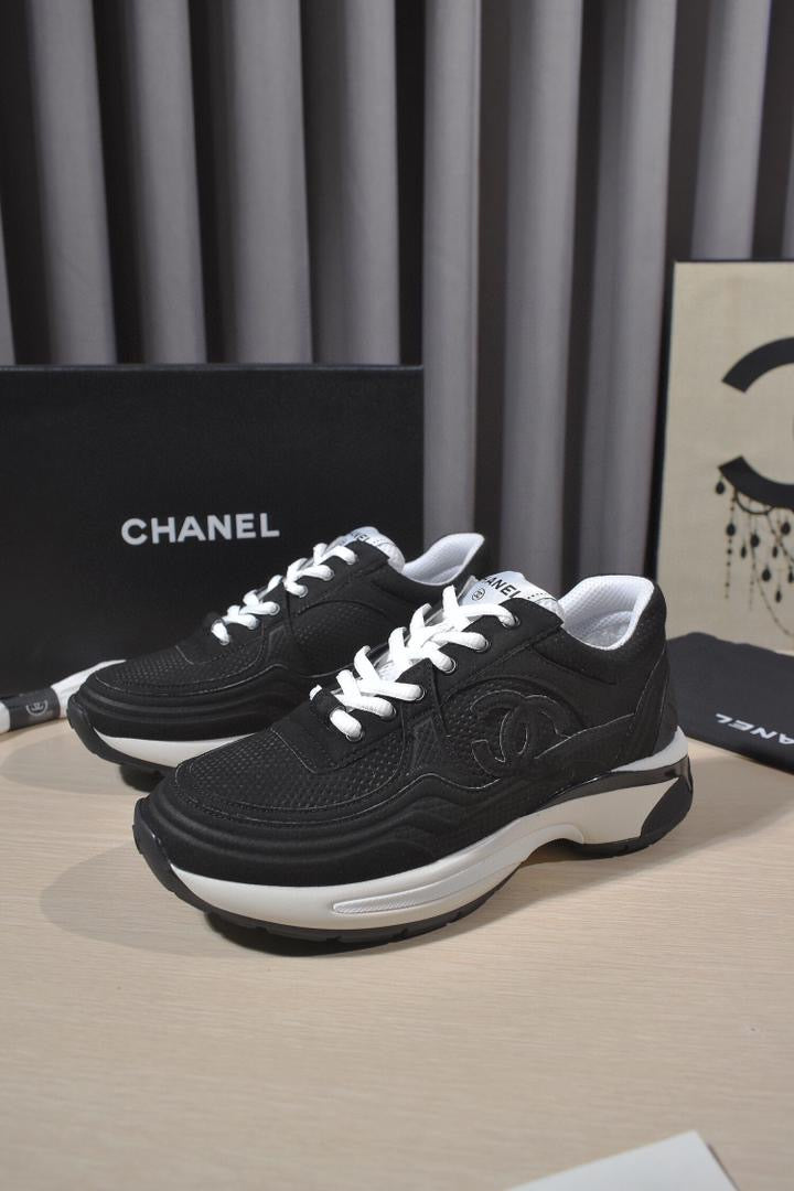 Sneaker cc beige rose blanche noir