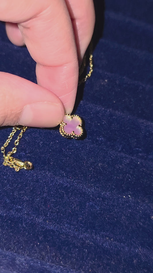 collier mini vca rose nacré